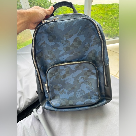 Men's Blue Camouflage Backpack - Picture 1 of 17